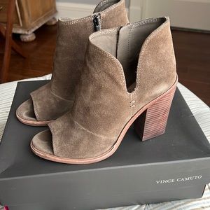 Vince Camuto brown suede sandals.